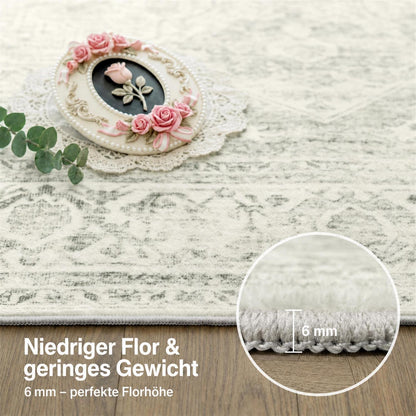 Waschbarer Vintage Teppich Grün 160x230 cm