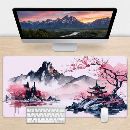 XXL Mauspad Japan Kirschblüten 80x30cm – Rutschfest & Wasserabweisend