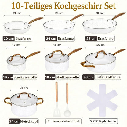 18-teiliges Antihaft-Kochgeschirr-Set aus Titan-Keramik