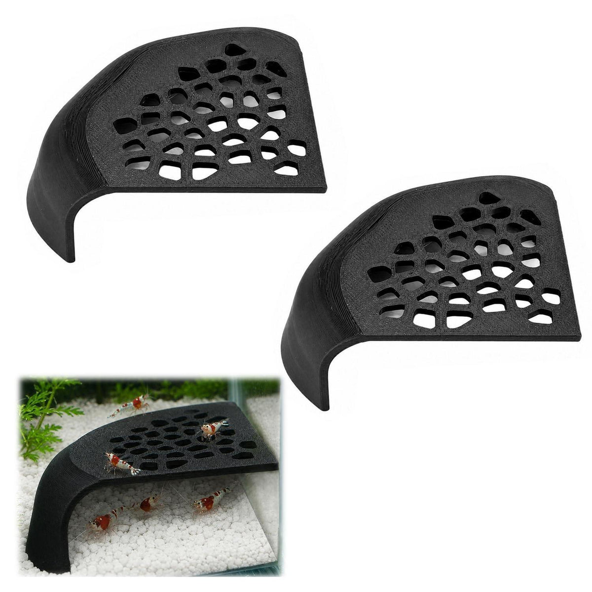 2x Garnelenhöhle Aquarium Deko – Schwarzes Versteck für Garnelen & Jungfische