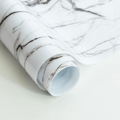 PVC Tischdecke Weiß Marmor 90x180cm - Wasserdicht & Robust