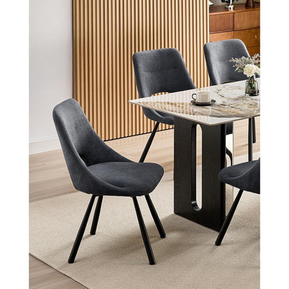 Drehbarer Esszimmerstuhl Set |, Ergonomisch, Dunkelgrau
