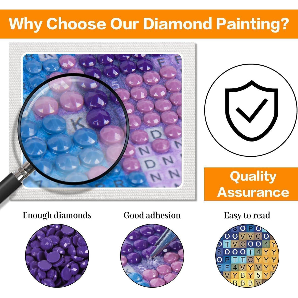 Diamond Painting Set 3er Blumen 5D für Erwachsene 30x40 cm