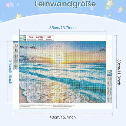 Diamant Malerei Strand Sonnenuntergang 5D DIY Set 40x30cm