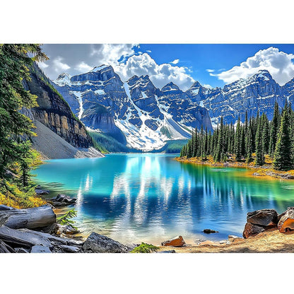 5D Diamant Malerei Landschaft Berge See 40x30 cm DIY Set