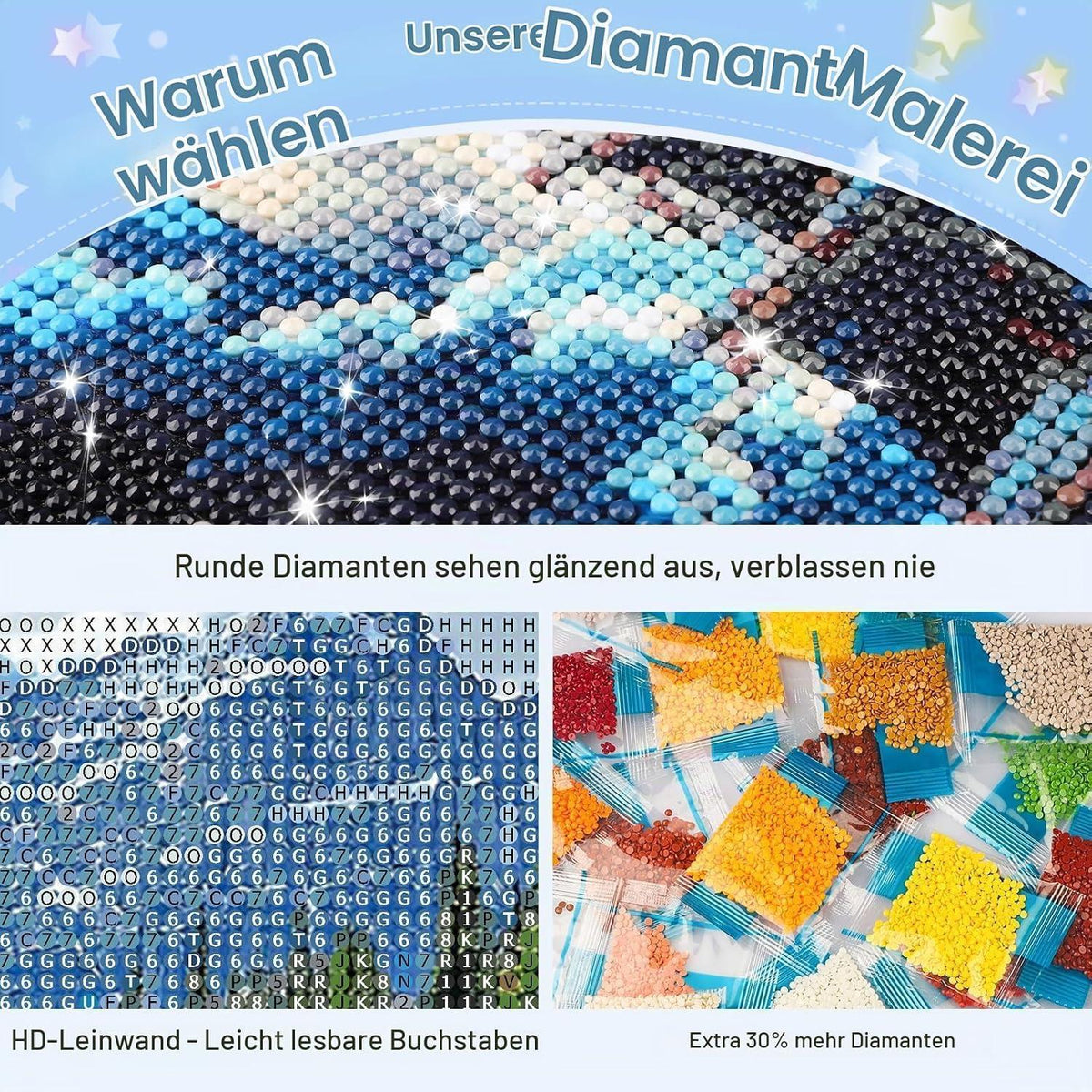 5D Diamant Malerei Landschaft Berge See 40x30 cm DIY Set