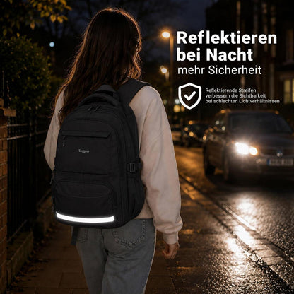 Schulrucksack Teenager Schwarz 15.6" Laptopfach & Wasserabweisend
