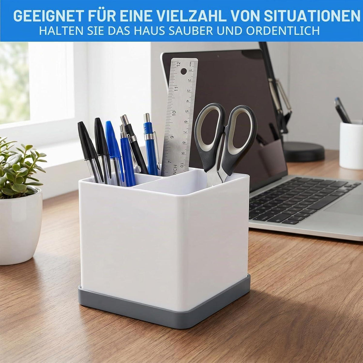 Silikon Zahnbürstenhalter 3-fach Grau Weiß Badezimmer Organizer