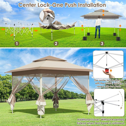 3x3m Pavillon mit Moskitonetzen – Wasserdicht & UV-Schutz