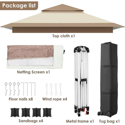 3x3m Pavillon mit Moskitonetzen – Wasserdicht & UV-Schutz
