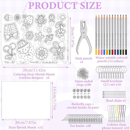 Schrumpffolie Set zum Basteln – 171 Teile für Kinder & DIY
