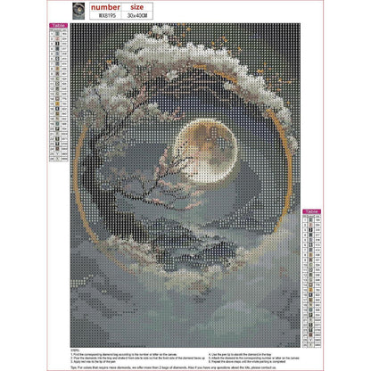 Diamond Painting Mond und Wolken 5D - Bastelset Wanddeko