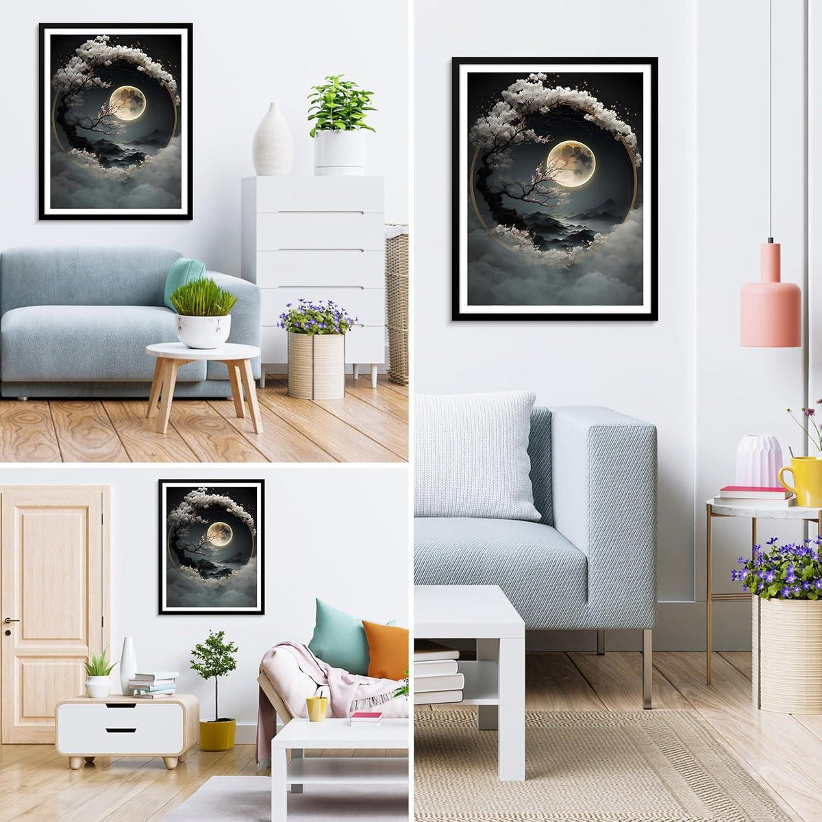 Diamond Painting Mond und Wolken 5D - Bastelset Wanddeko