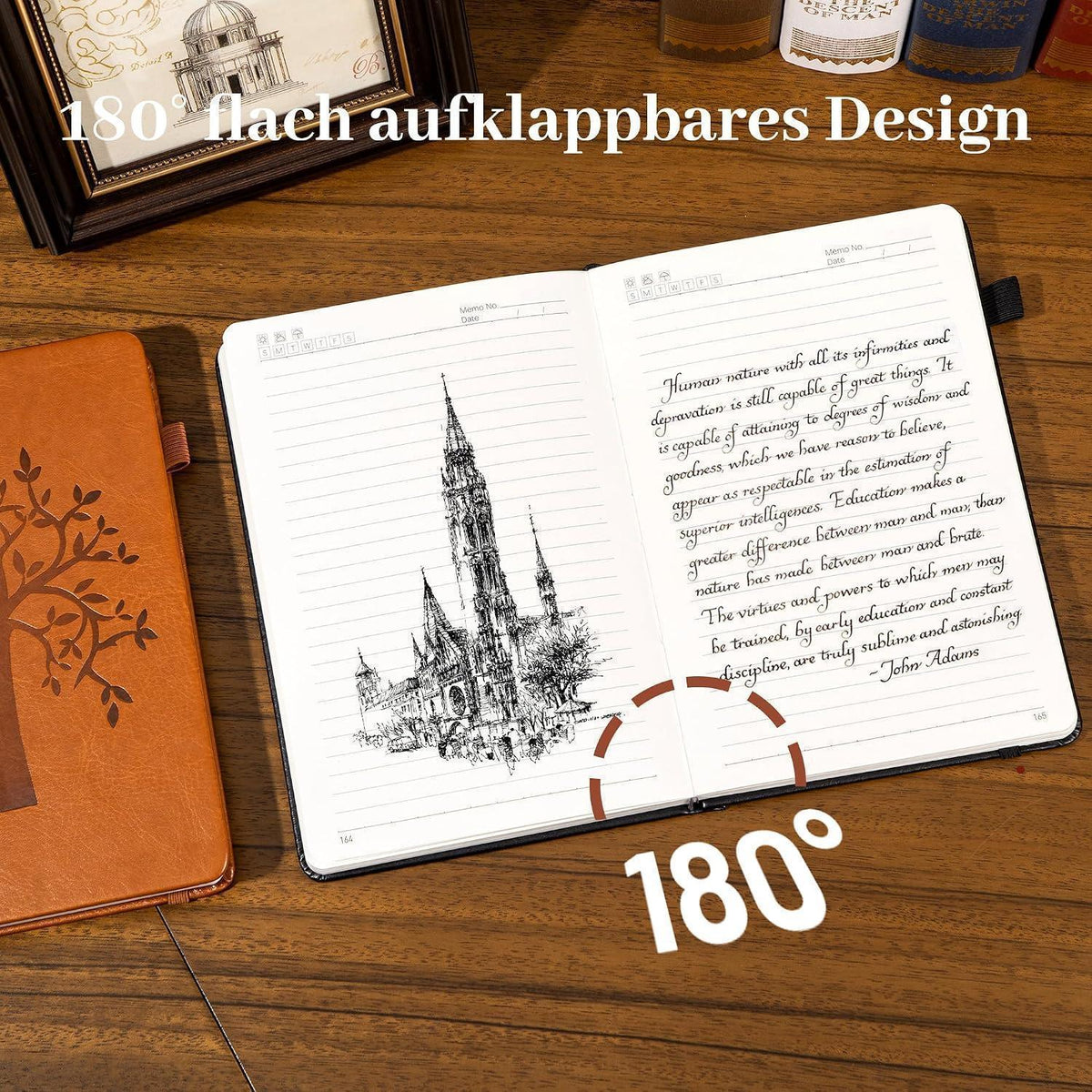Notizbuch A5 Liniert Baum des Lebens – 320 Seiten in Lederoptik