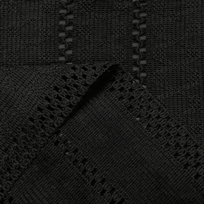 Tischläufer Baumwolle Leinen 30x140cm Schwarz Boho Rustikal