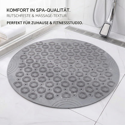 Rutschfeste Duschmatte rund, Grau – Sicher & Komfortabel