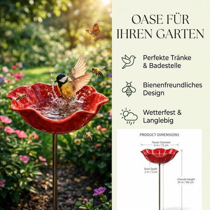 Vogeltränke Sonnenblume | Futterstation für Garten & Balkon