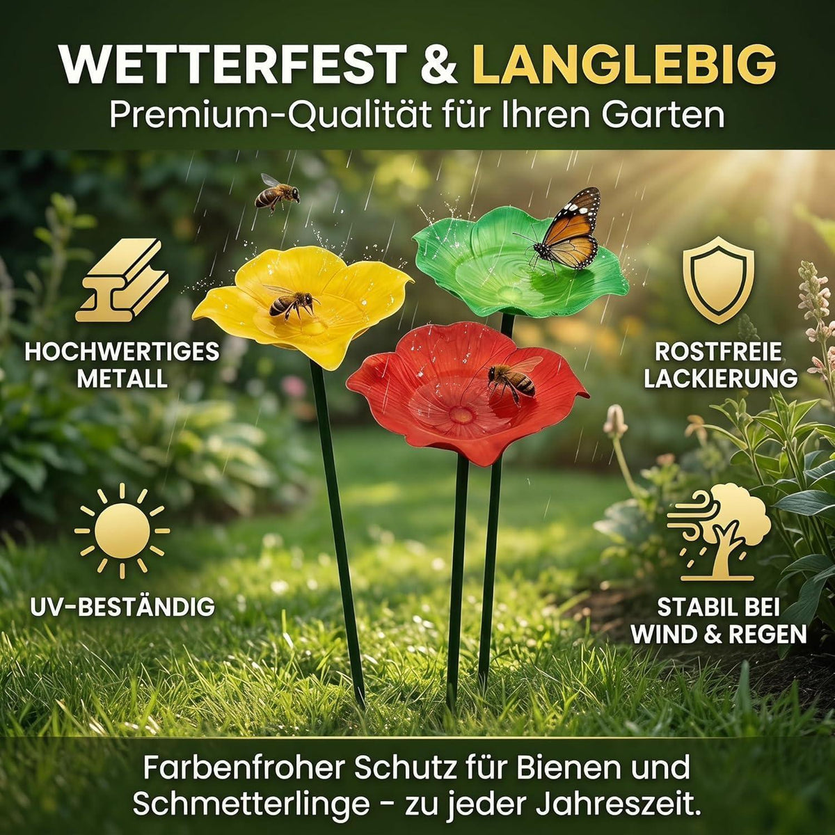 Vogeltränke Metall – Winterfest & Bienentränke für den Garten