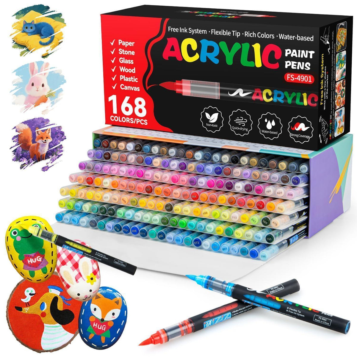 Acrylmarker Set 168 Farben – Vielseitig für Basteln & Malen