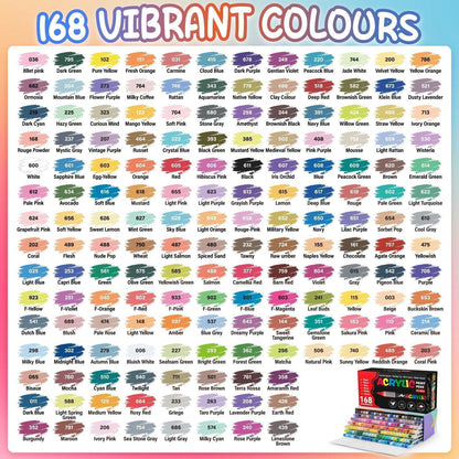 Acrylmarker Set 168 Farben – Vielseitig für Basteln & Malen