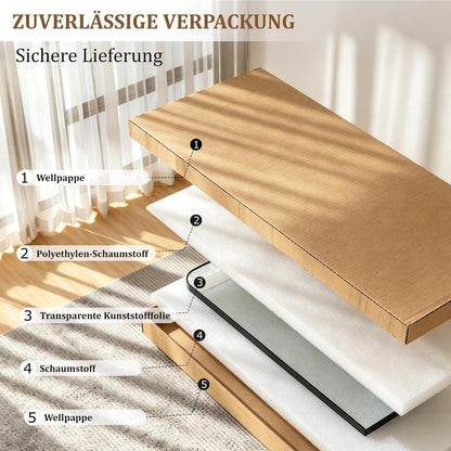 Ganzkörperspiegel Standspiegel Schwarz 142x53 cm mit Aluminiumrahmen