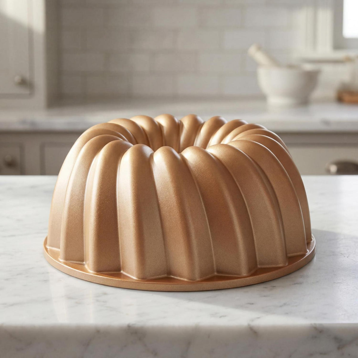 Goldene Ringkuchenform aus Aluminium – 24x24x9 cm