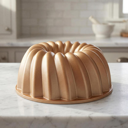 Goldene Ringkuchenform aus Aluminium – 24x24x9 cm
