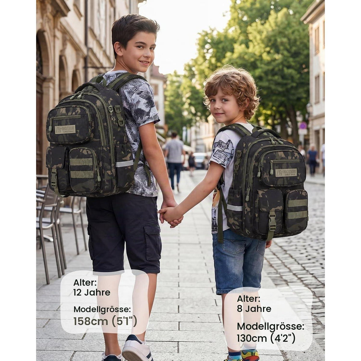 Schulrucksack Jungen 2-5. Klasse, Ergonomisch, Schwarz