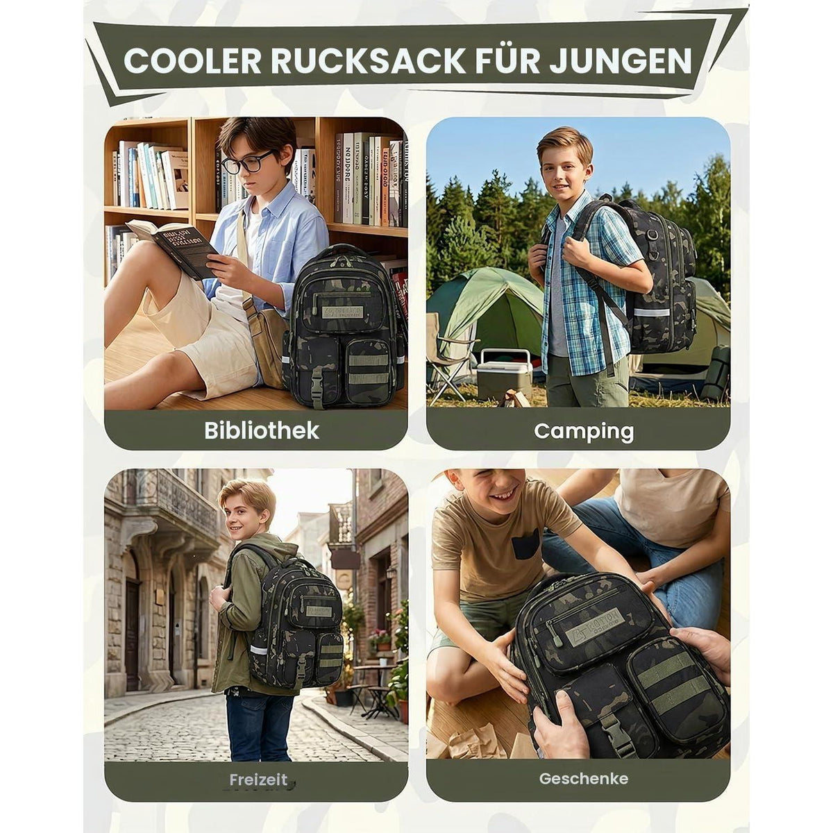 Schulrucksack Jungen 2-5. Klasse, Ergonomisch, Schwarz