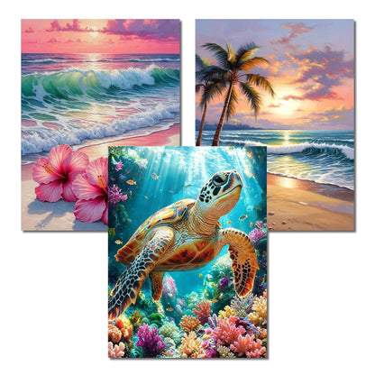 Diamond Painting Meerblick 3er Set - 5D Strandbild DIY