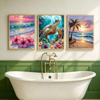 Diamond Painting Meerblick 3er Set - 5D Strandbild DIY
