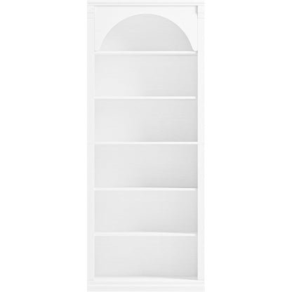 Bücherregal 75 cm | Gewölbter Schrank mit 6 Fächern, Weiß