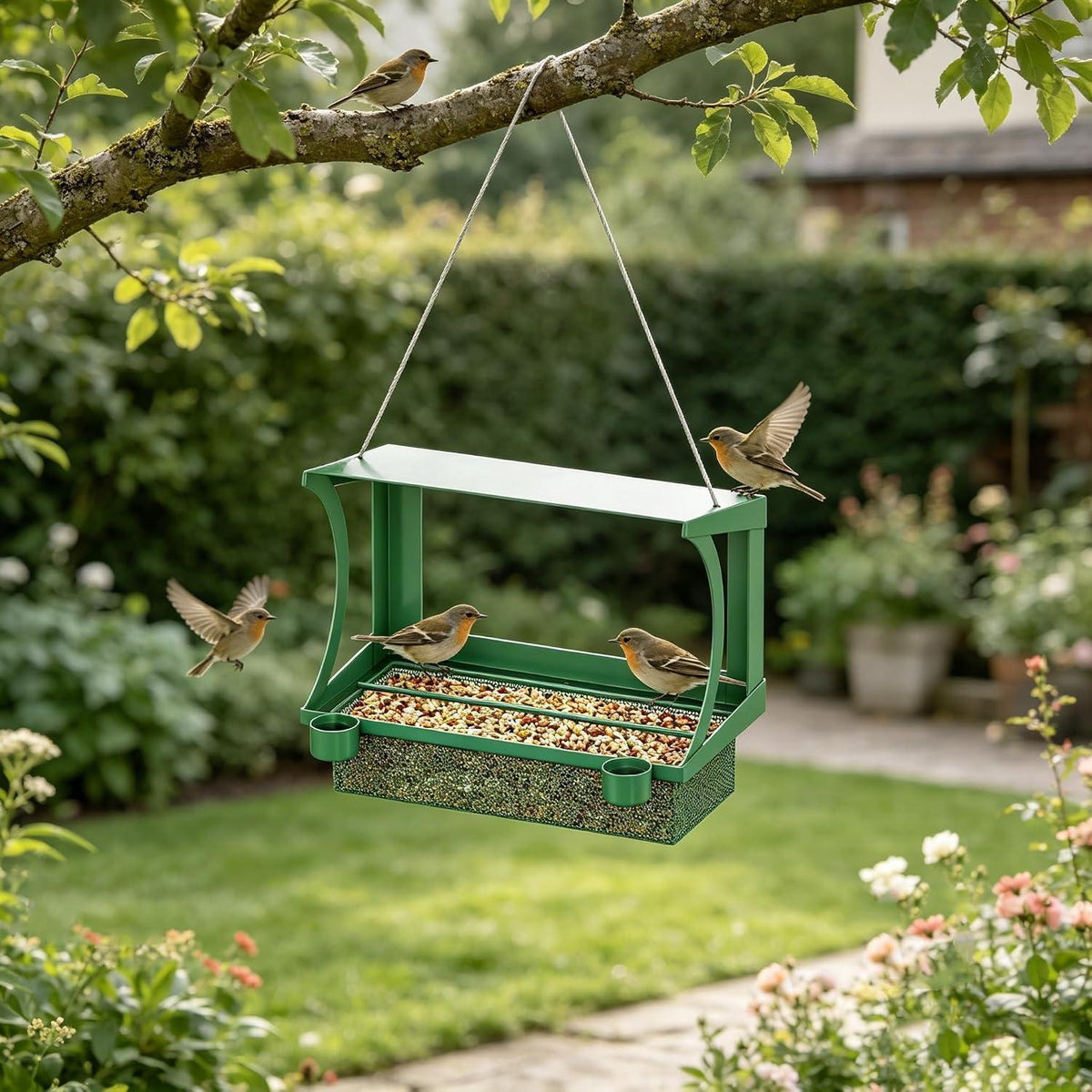 2-in-1 Vogelfutterhaus Fenster & Hängend | Wetterfest & Ohne Bohren