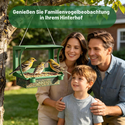 2-in-1 Vogelfutterhaus Fenster & Hängend | Wetterfest & Ohne Bohren
