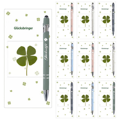 10x Glücksstift mit Vierblattklee – Dankeschön Geschenk Kollegen