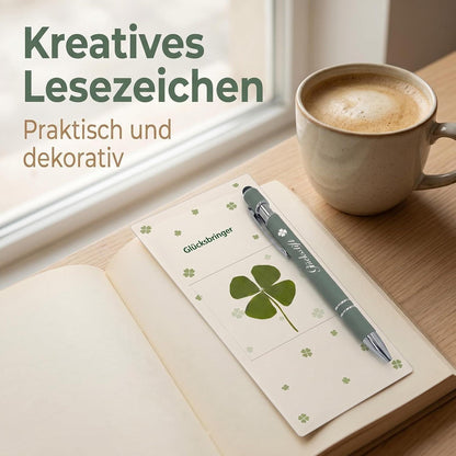 10x Glücksstift mit Vierblattklee – Dankeschön Geschenk Kollegen
