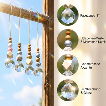 6x Sonnenfänger Bastelset – Kristall Lichtfänger für Fenster & Garten