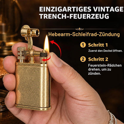 Benzinfeuerzeug Vintage Messing, Retro Feuerzeug für Männer