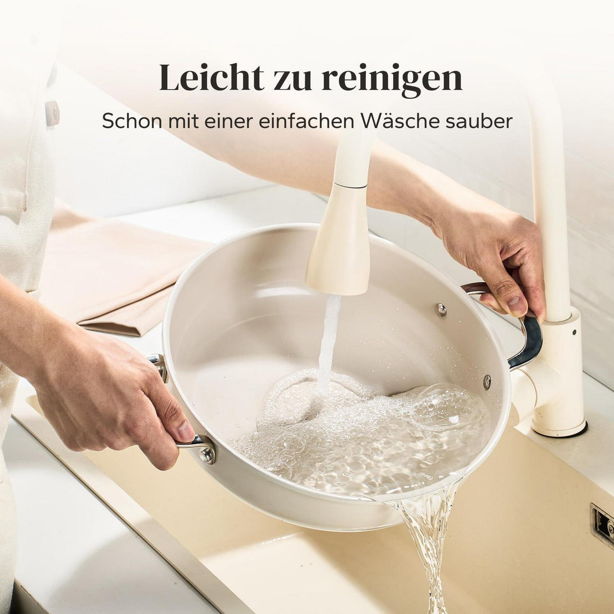 Schmorpfanne 28cm mit Deckel – Antihaft Keramik, 3,85L