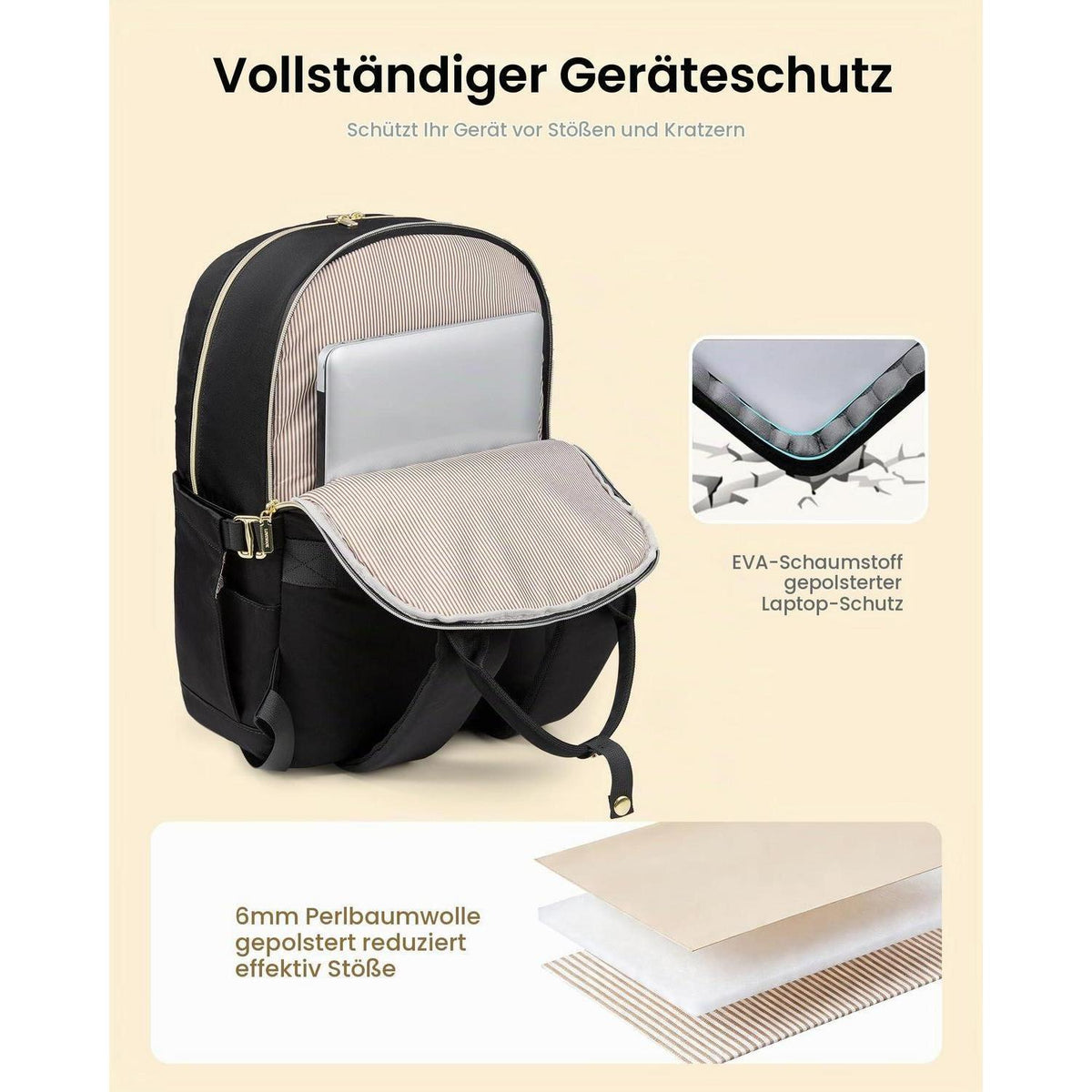 Laptop Rucksack Damen Wasserdicht 15,6 Zoll – Schultasche & Reisebegleiter