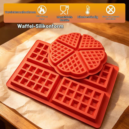 Silikon Waffelform Set Herz & Rechteckig für Airfryer & Backofen