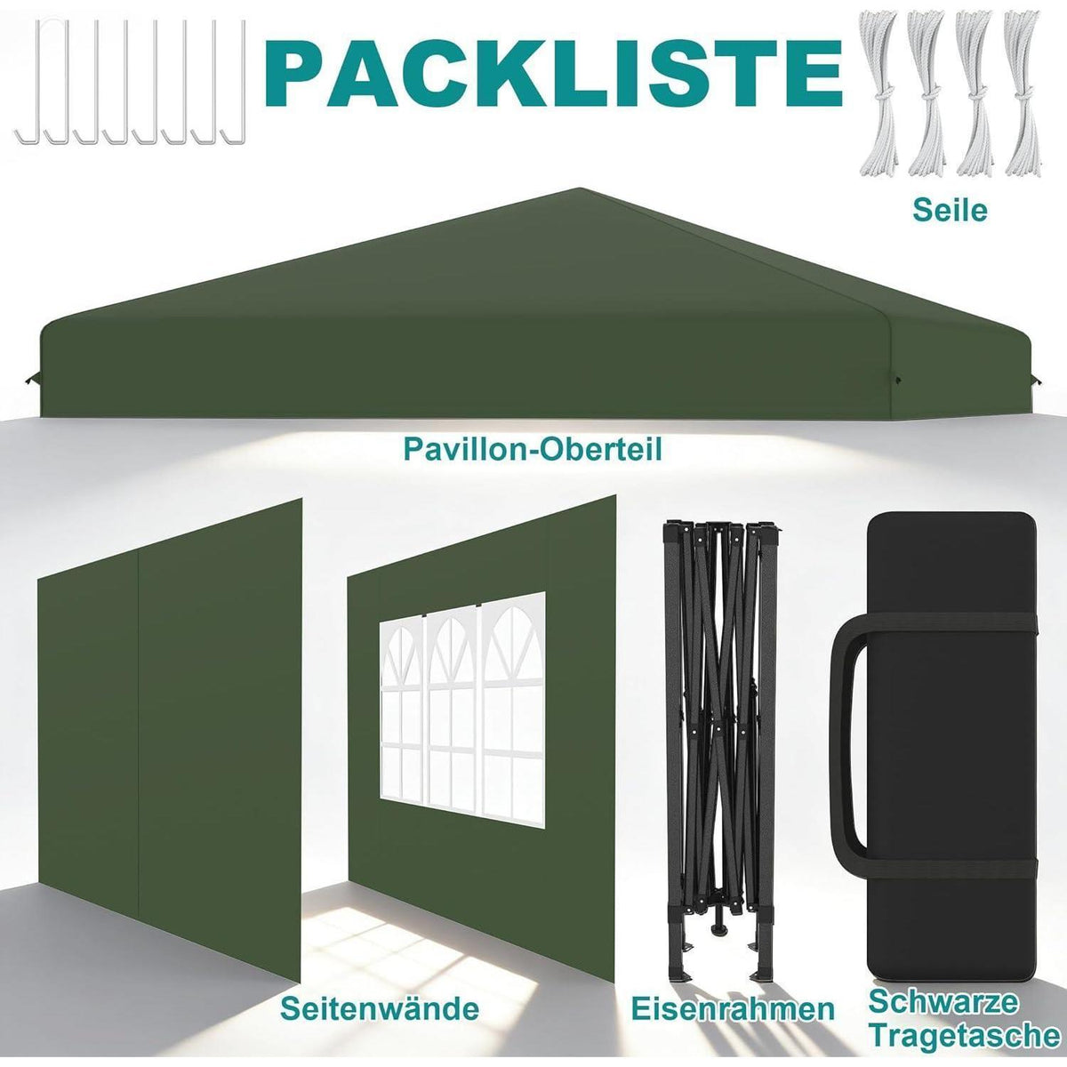 Pop Up Pavillon 2.5x2.5m – Schnellaufbau, Wasserdicht & UV-Schutz