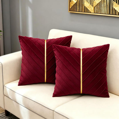 2x Samt Kissenbezug Weinrot 40x40 cm - Modern & Elegant
