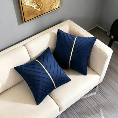 2x Kissenbezug Samt Petrolblau 40x40 cm Modern Wohnzimmer