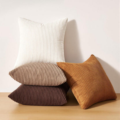 Kissenbezüge 4er Set Cord 45x45 cm Goldbraun