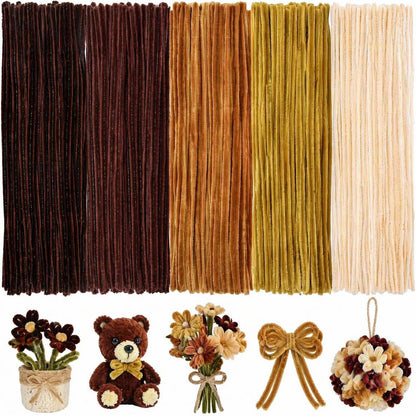 500 Pfeifenreiniger Bastelset – 30cm, Braun Beige Farbverlauf