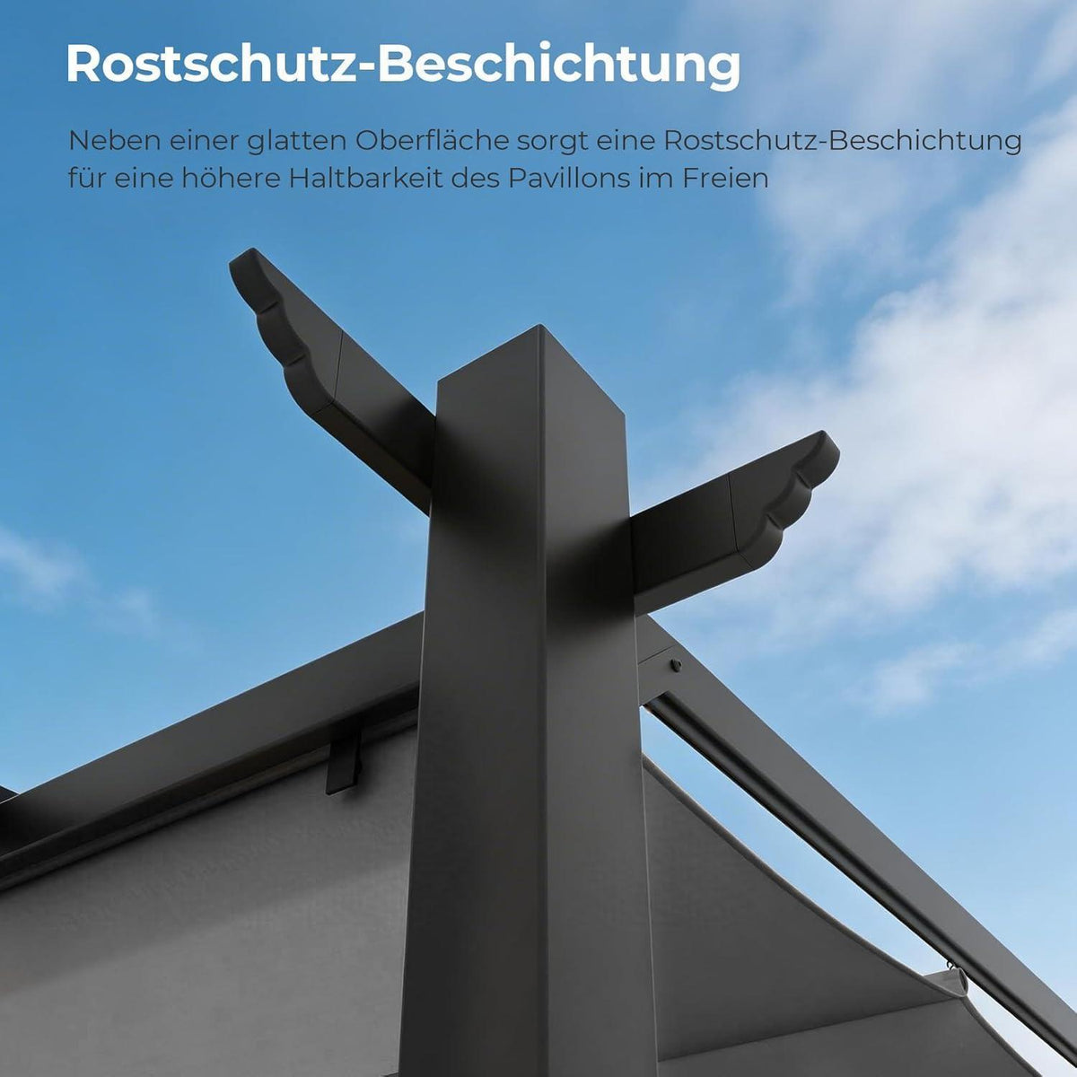LEADZM Pergola 3x3m – Freistehender Pavillon mit Schiebedach