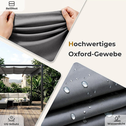 LEADZM Pergola 3x3m – Freistehender Pavillon mit Schiebedach