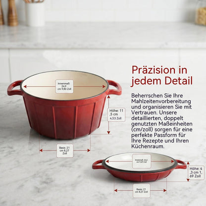 Emaille Gusseisen Dutch Oven Set mit Sauerteig Backwerkzeugen