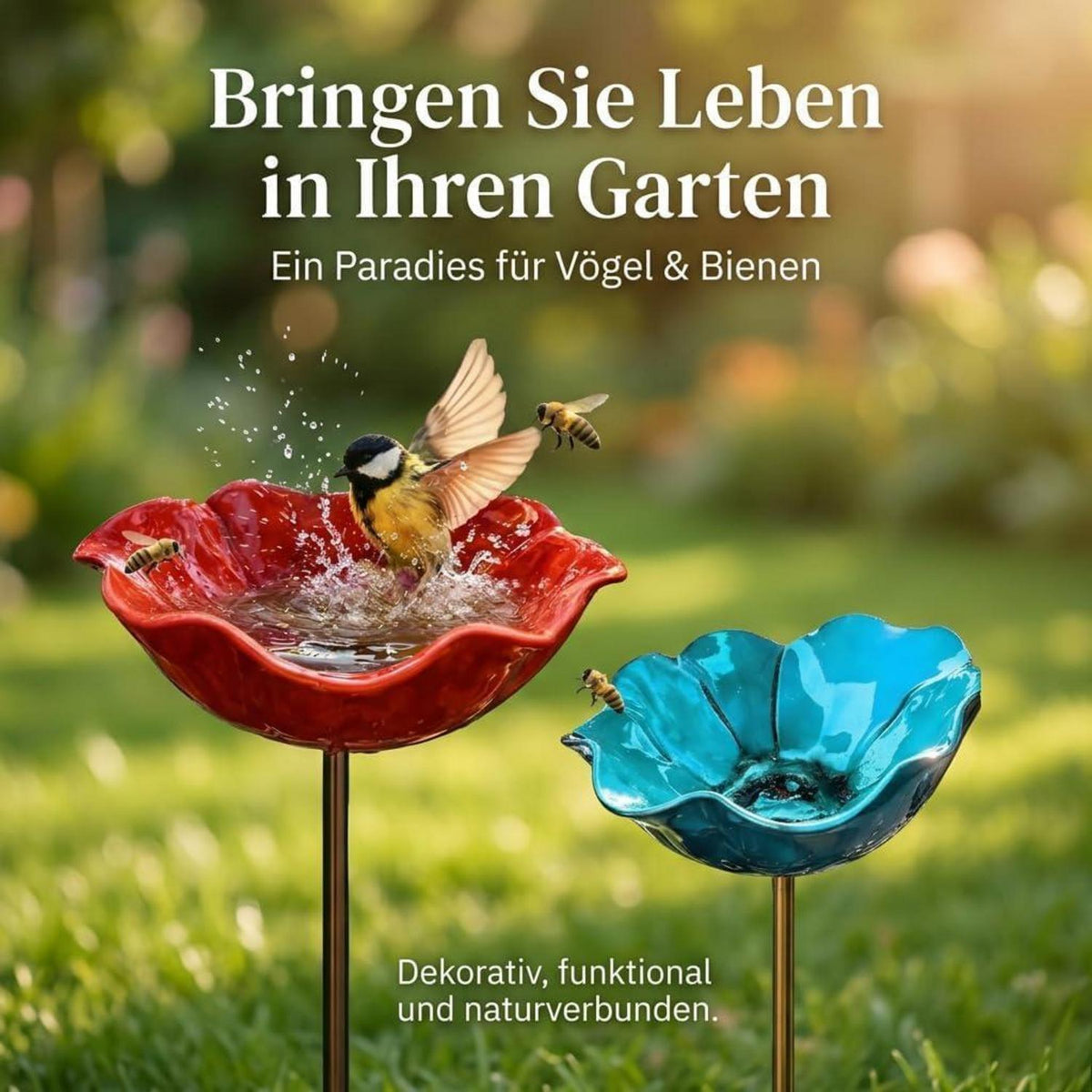 Vogeltränke Metall – Winterfest & Bienentränke für den Garten